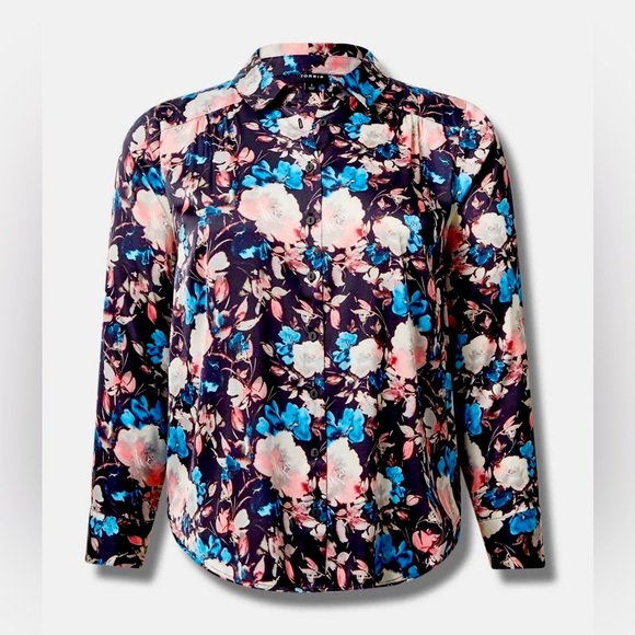 Torrid Madison Floral Button-Up Long Sleeve Shirt Multi Plus 1X - Picture 1 of 11